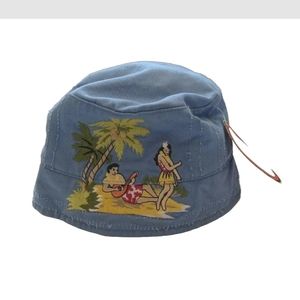 Scala Pronto 100% Cotton Blue Embroidered Bucket Hat Style One Size NEW